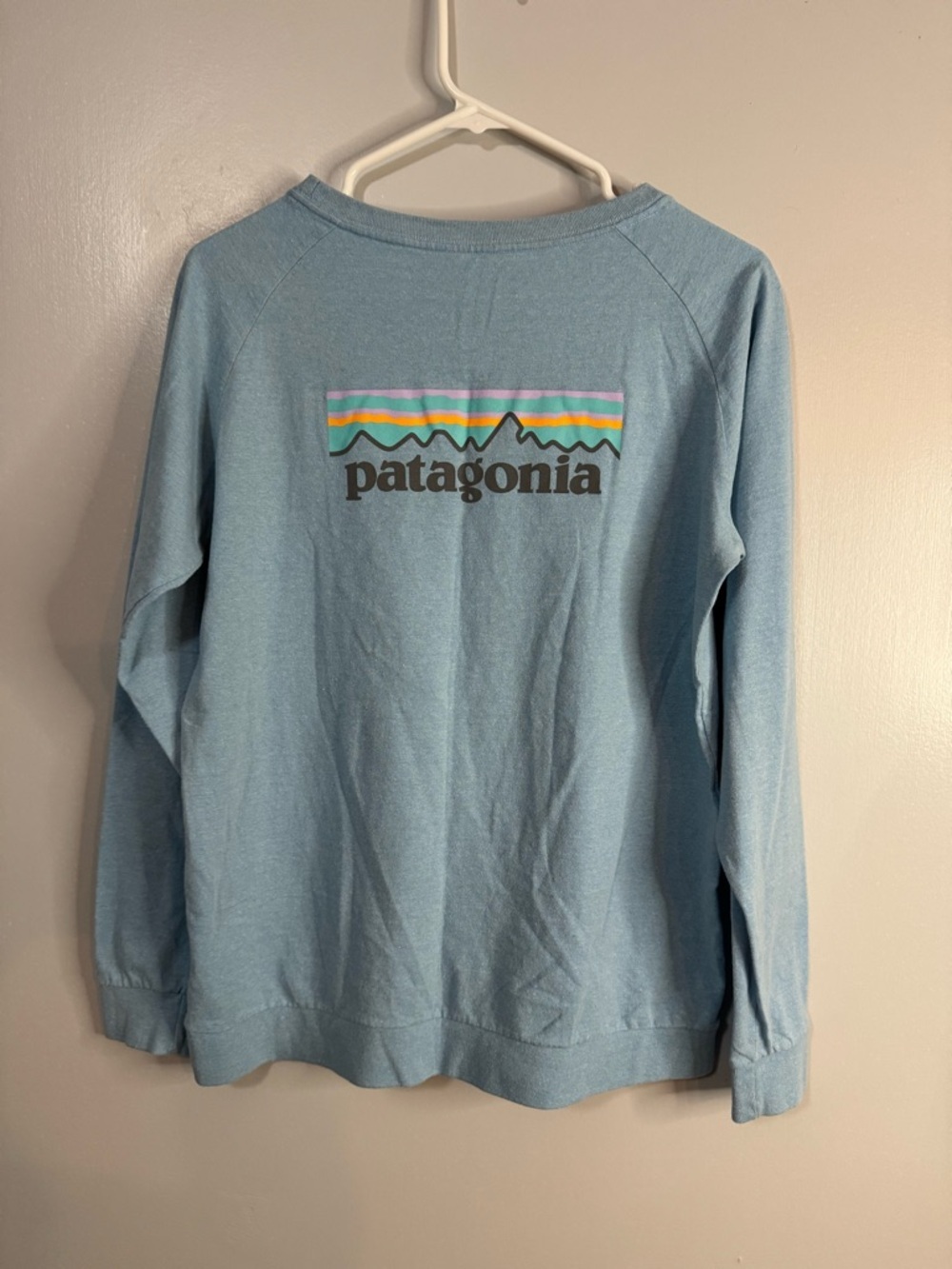 5/$32 Patagonia Light Blue Long Sleeve Tee Size Small - Picture 2 of 9